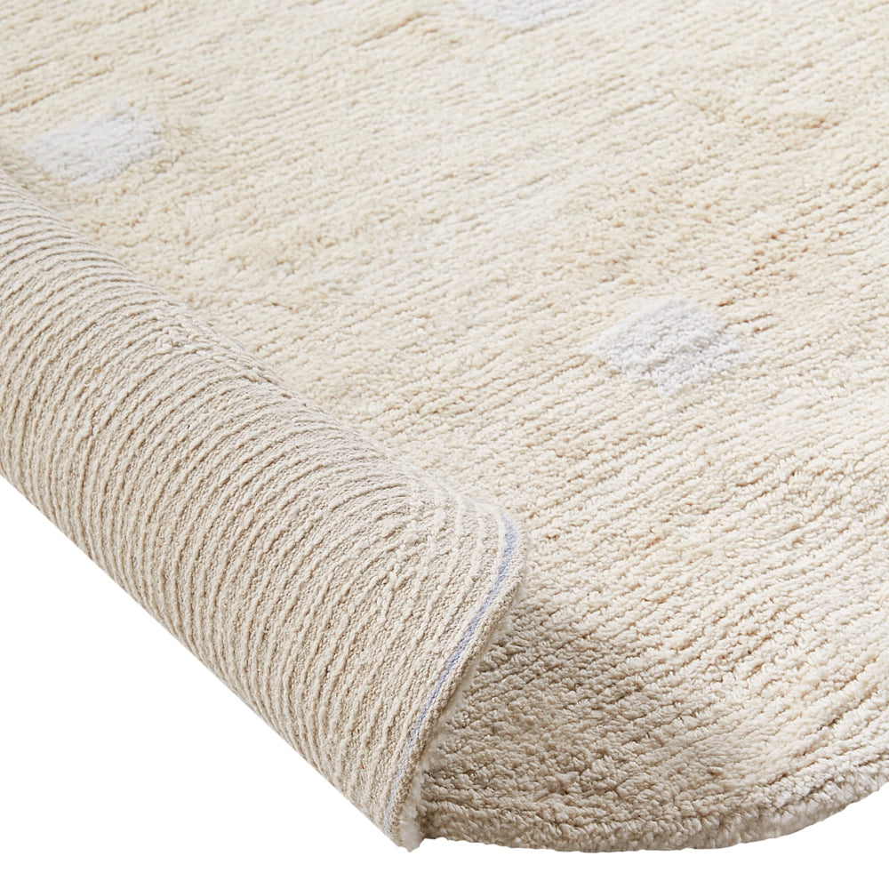 Tappeto Beige Cotone 140 x 200 cm Motivo decorativo a pois Stile Boho Soggiorno Bambini Stanza dei bambini