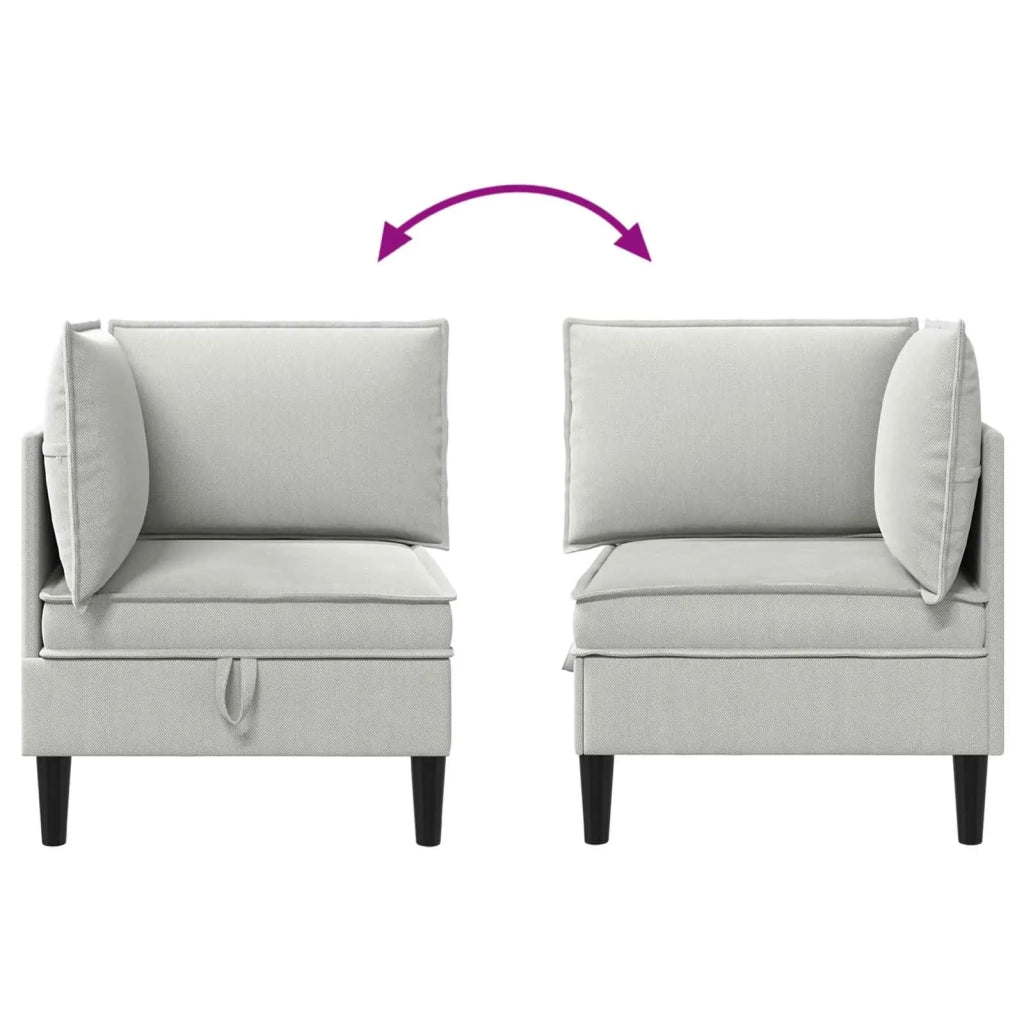 Divano | Divano da soggiorno | Sofa Angolare con Storage Grigio chiaro Velluto