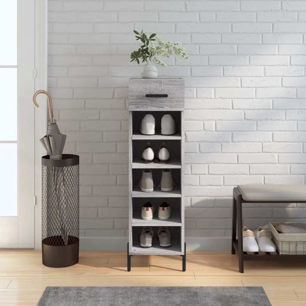 Scarpiera | Mobile per scarpe Grigio Sonoma 30x35x105 cm in Legno Multistrato