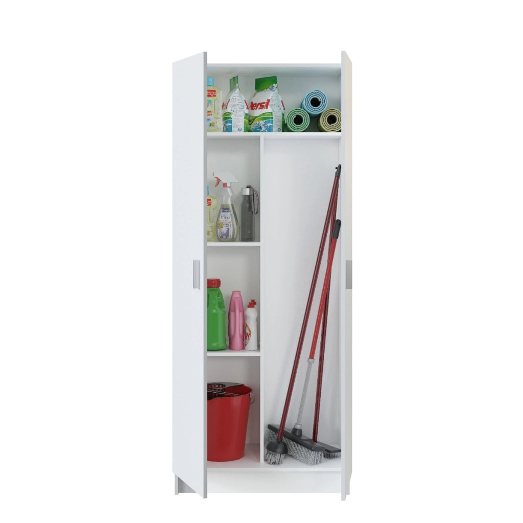 Armadio multiuso 2 ante bianco portascope 73x37x180 cm