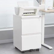 Archivio metallico mobile a 2 cassetti con serratura - Xylo - 25,6 pollici di altezza, bianco