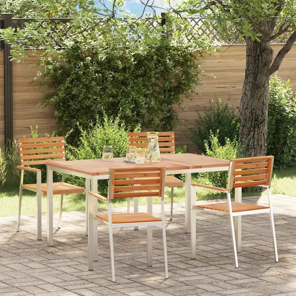 Set da Pranzo per Giardino 5 pcs Marrone Legno di teak solido 3334783