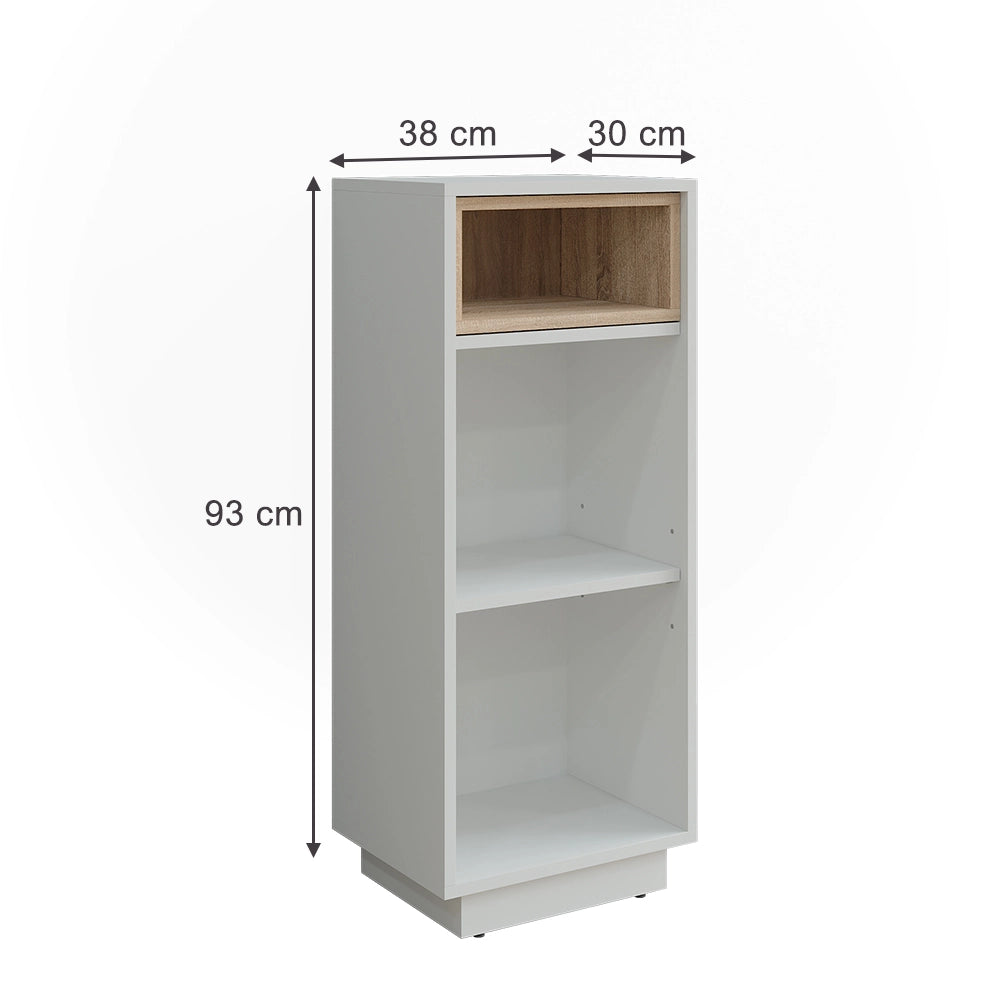 Vicco Mobiletto midi Bianco/Sonoma 38 x 93 cm con 3 scomparti