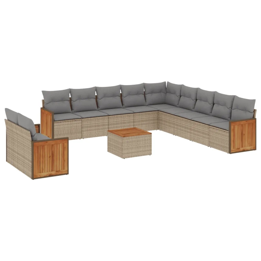 Set Divani da Giardino 12 pz con Cuscini Beige in Polyrattancod mxl 112838