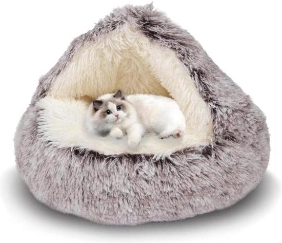 Cuscino per cani - Forma conchiglia - 60cm - Lavabile - Plush - Molto morbido - Per uso interno