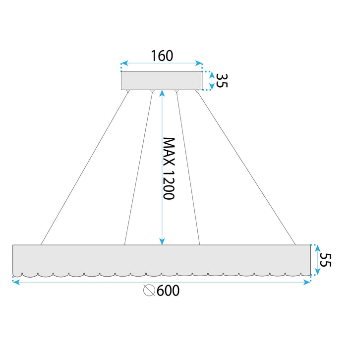 Lampada Led Ms019-cp Rose Gold 60cm