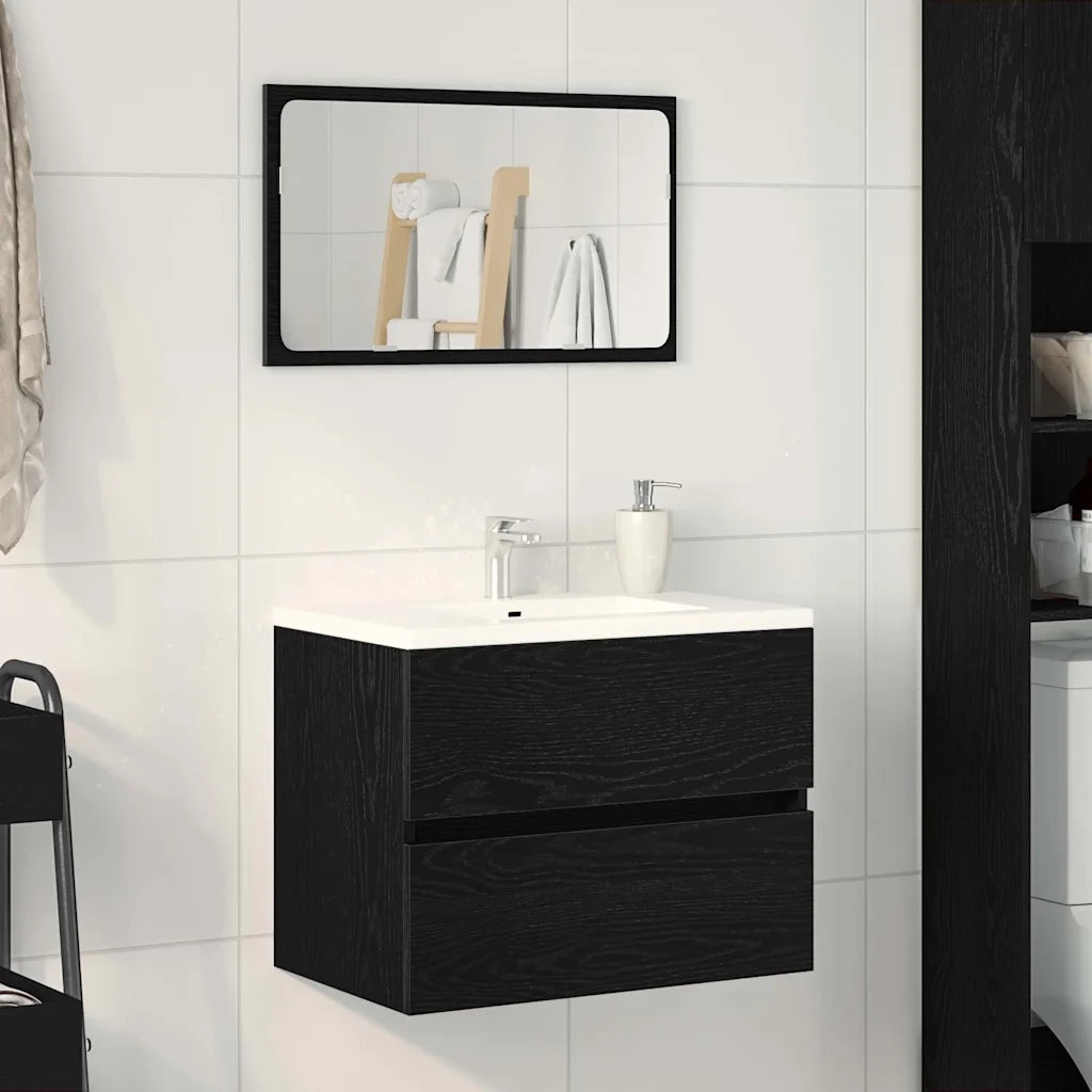 Mobile Lavabo | Armadio Lavabo Rovere Nero 60x38,5x45 cm in Legno Multistrato