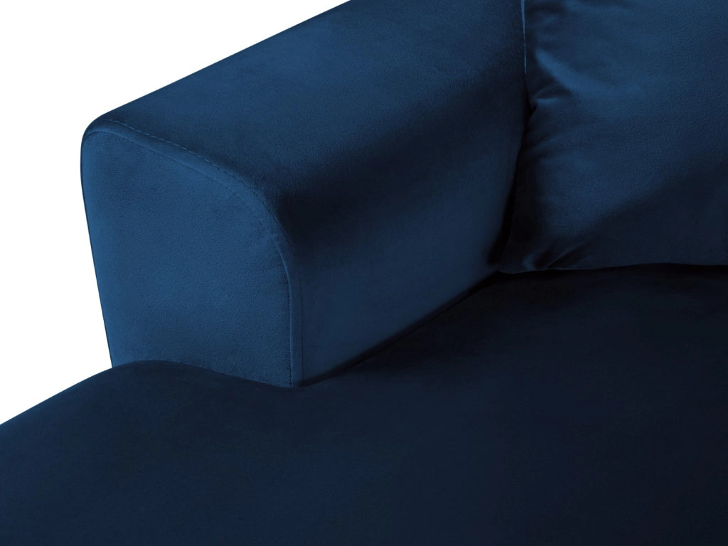 Cosmopolitan Design - Divano panoramico convertibile destro con contenitore "Kyoto" 7 posti in velluto blu reale 