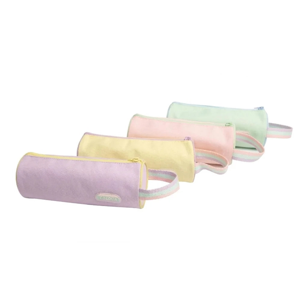 Trade Shop - Astuccio Tombolino Grande Cilindro A 4 Colori Con Manico Laterale Scuola Portatutto 641506 -