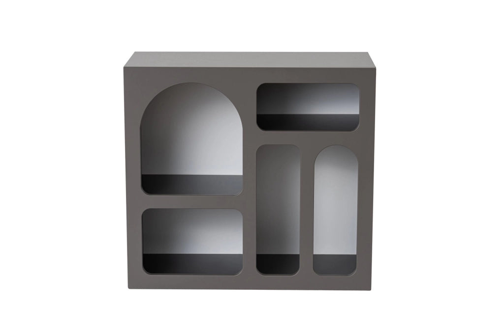 Credenza in legno "Lessa" - 80 x 37 x 74 cm - Grigio antracite