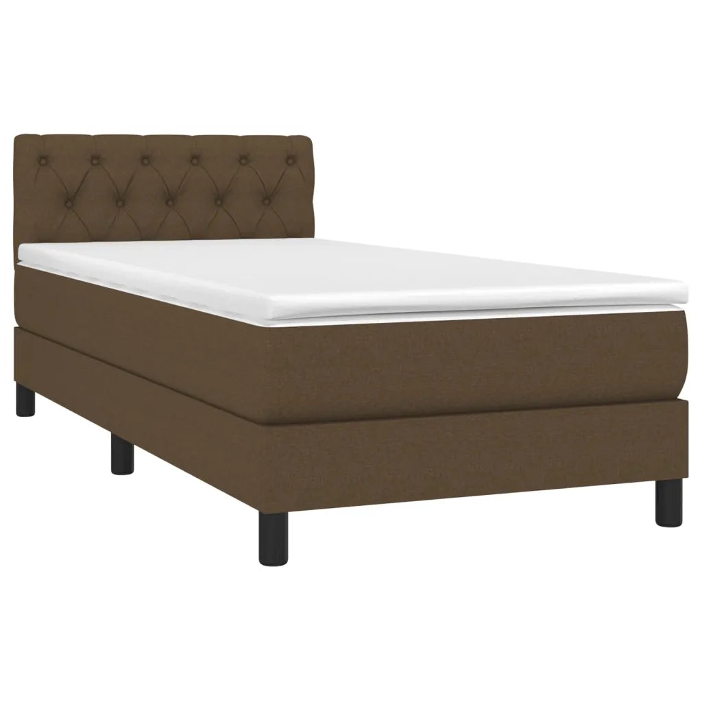 Giroletto a Molle con Materasso-Struttura Letto Marrone Scuro 80x200 cm Tessuto 681096