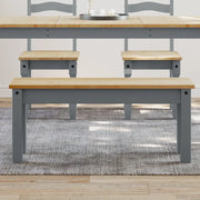 Panca da Pranzo PANAMA Grigia 105x30x45 cm Legno Massello Pino 4005712