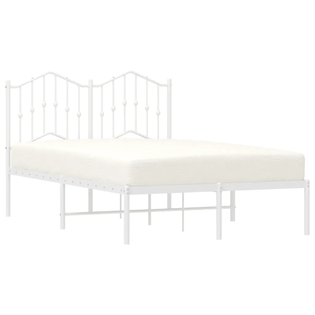 Giroletto con Testiera-Struttura Letto con testiera in Metallo Bianco 120x200 cm 608207