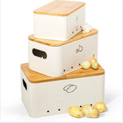 Set di conservazione per patate, aglio e cipolle, 3 pezzi, contenitore in materiale opaco (mat beige)