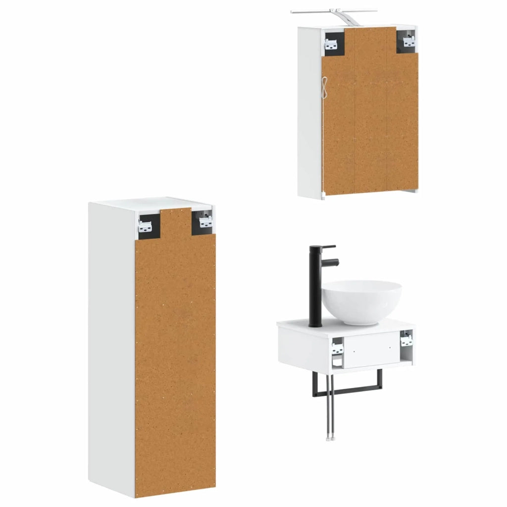 Set di Armadi da Bagno 4 pcs Bianco 43 x 16 x 62,5 cm 3407367