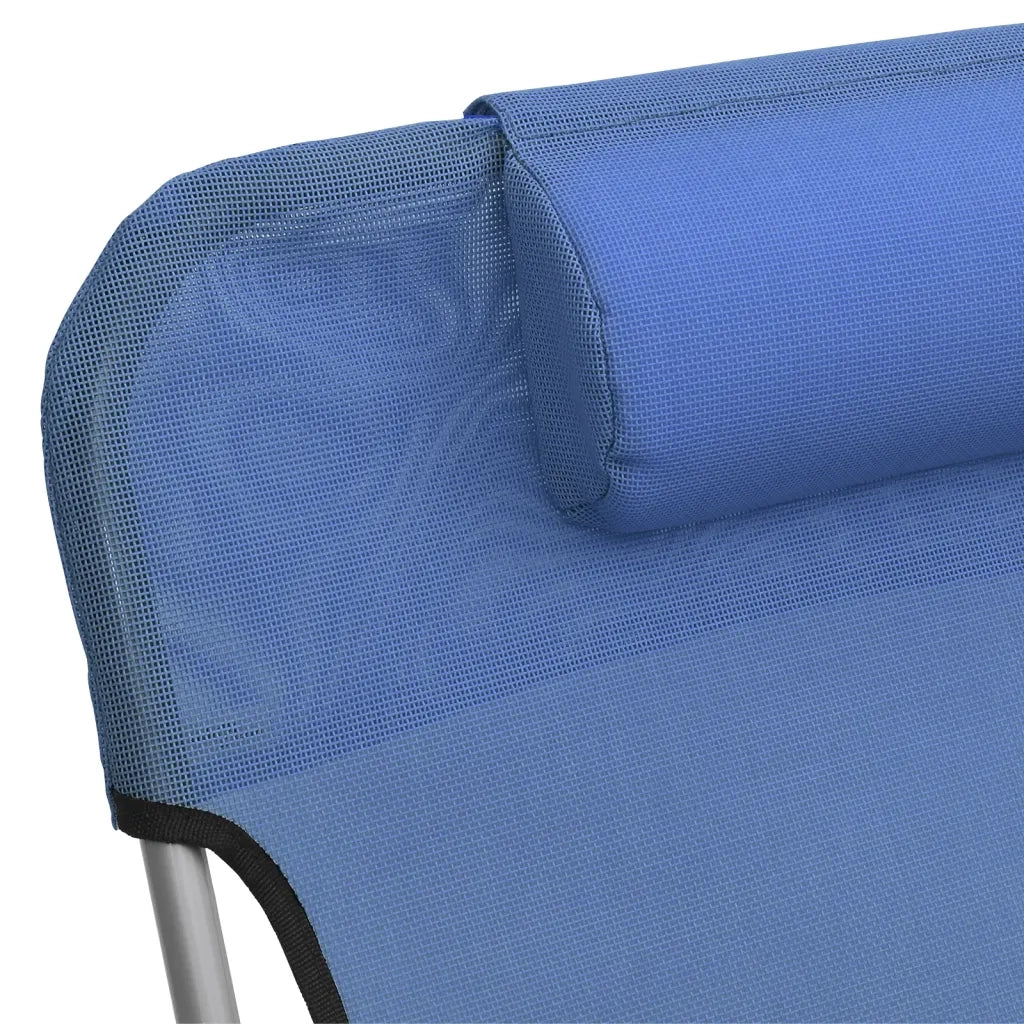 Lettini Prendisole 2 pz Blu in Textilene e Acciaio 360180