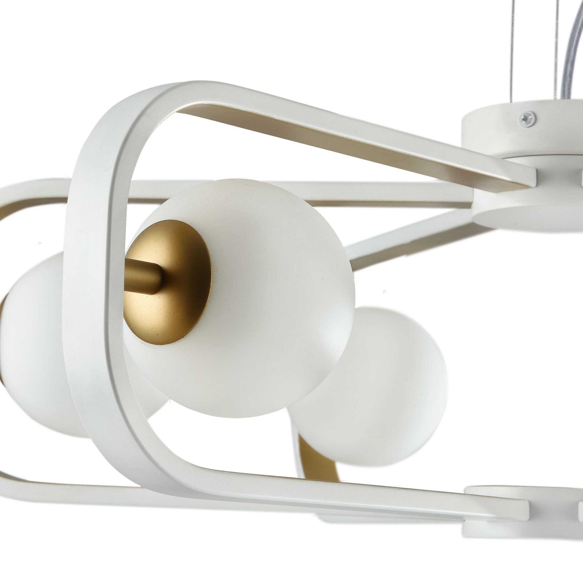 Lampada pendente Modern in Metallo Avola Bianco con Oro