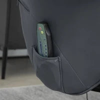 Poltrona massaggiante con poggiapiedi, Sedia ergonomica con 10 punti vibromassaggio, Ecopelle, 76 x 81 x 105 cm, Grigio scuro