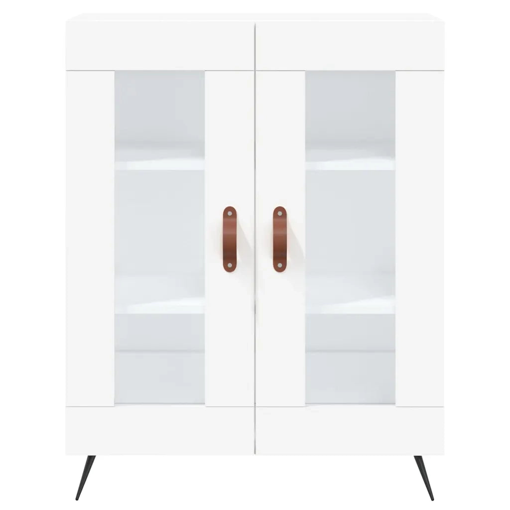 Credenza-Buffet-Armadio da cucina Bianca 69,5x34x180 cm in Legno Multistrato 508081