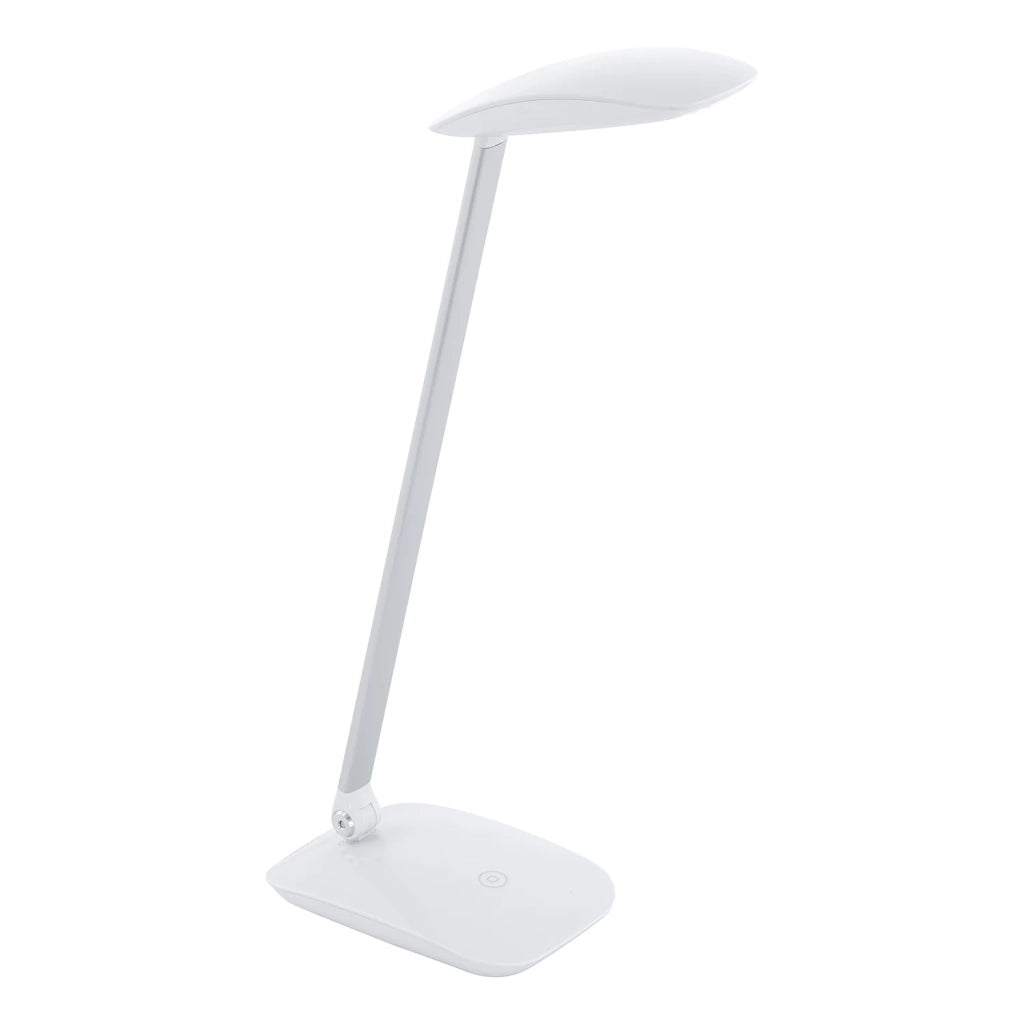 Lampada Da Tavolo Minimal Cajero Policarbonato Bianco Luce Led Integrato 4,8W