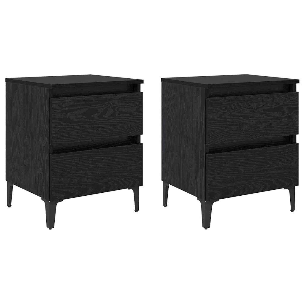 Armadio da Notte 2 pcs Rovere nero 40 x 35 x 50 cm 871923