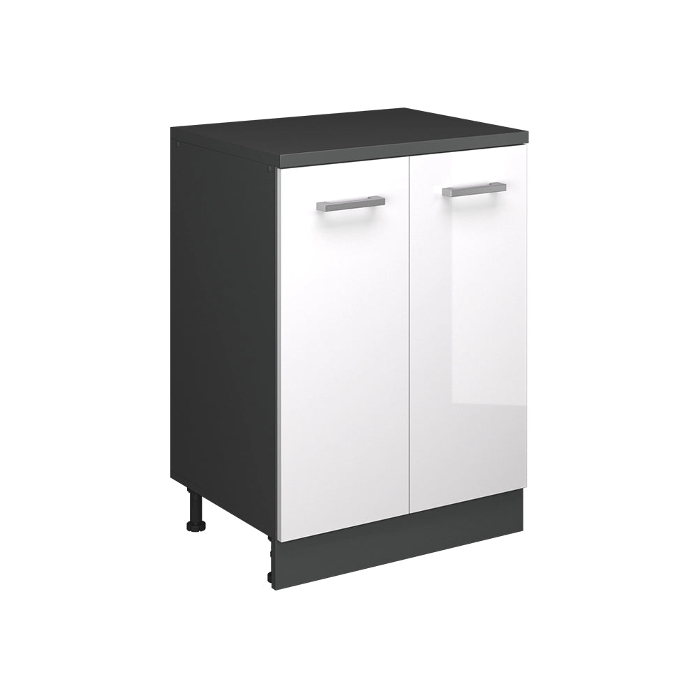 Mobile per mansarda Rion Bianco lucido/Antracite 60 x 83.8 cm senza inclinazione con 2 ante Vicco