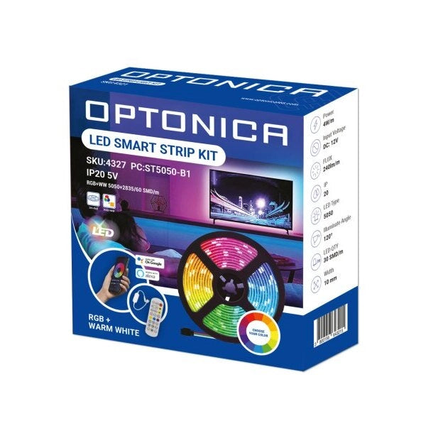 Kit strisca LED TV Controller WIFI + telecomando 60 LED Alexa Google Home OP4327