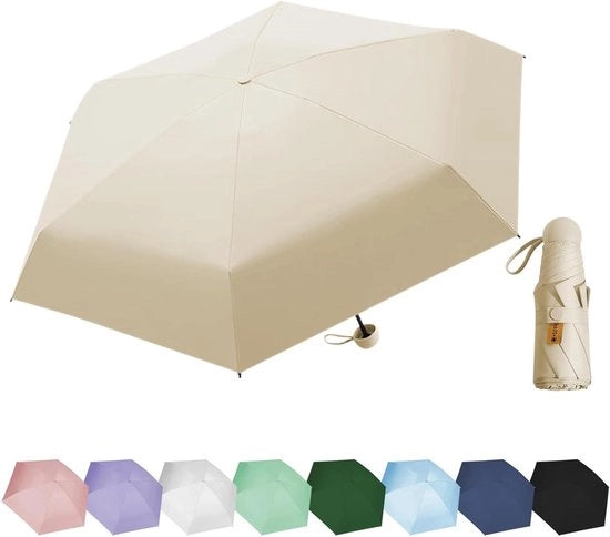 Parasole portatile con sei balestre - protezione UV per l'esterno - ombrello per pioggia o sole con design trasportabile