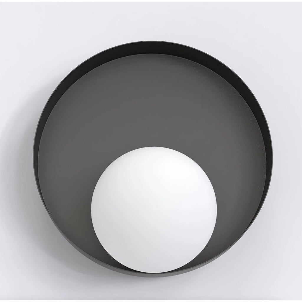 Lampada a parete Kido in acciaio nero e vetro