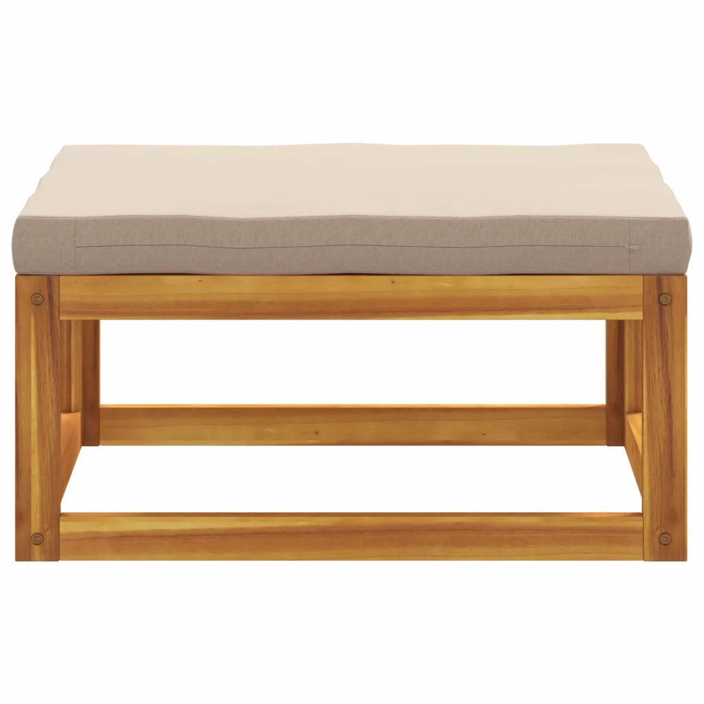 Poggiapiedi modulare con cuscini 100 % poliestere Solid-Acacia 42028305