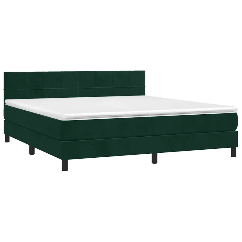 Giroletto a Molle con Materasso Verde Scuro 180x200 cm Velluto 3141320