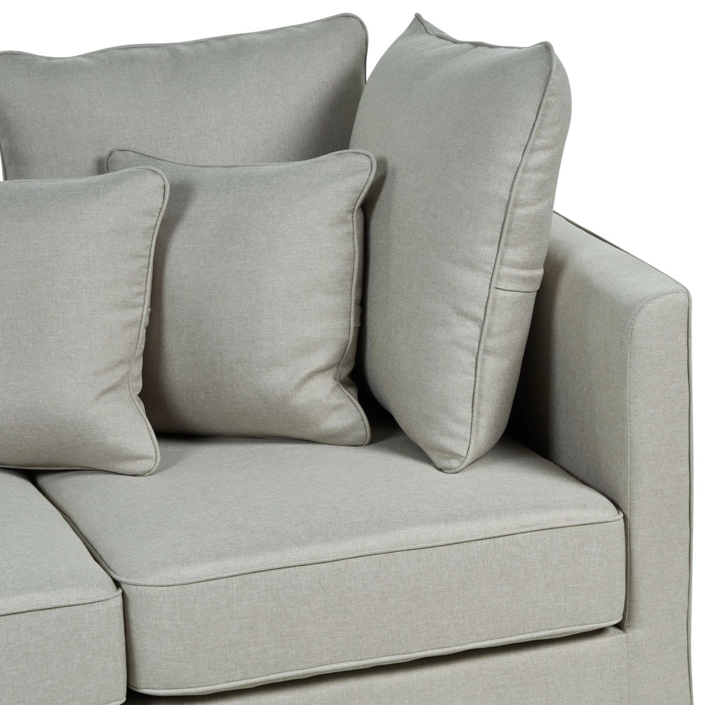Divano a 3 Posti Imbottito in Velluto Grigio con Gambe in metallo nero stile classico moderno