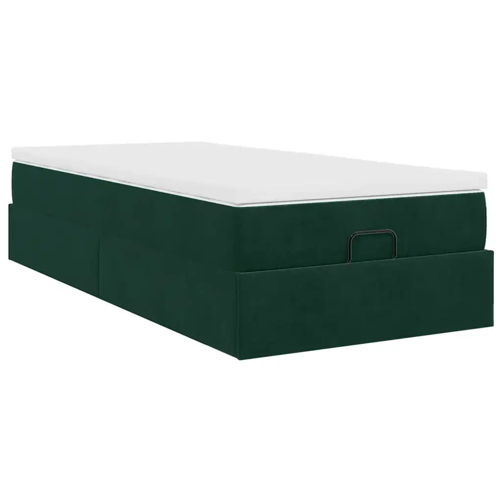 Struttura Letto Pouf con Materasso 90x190 cm in Velluto 3311156