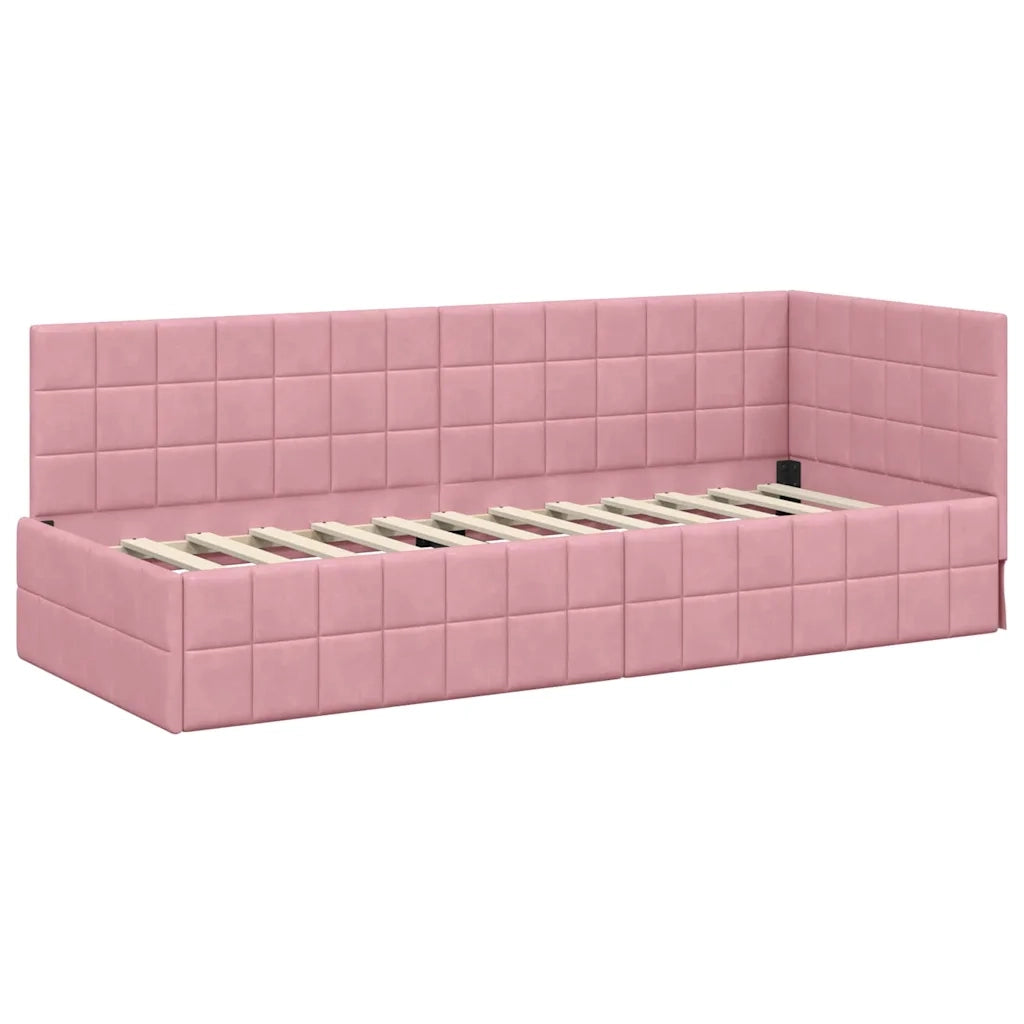 Struttura Letto Angolare con Materasso 2 pz-Giroletto con materasso Grigio Velluto 292520