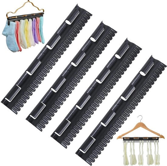 Sokkiniere per abbigliamento, 4-pack, asciugamano a vento, asciugamano in plastica, attaccapannolli per abbigliamento, attaccapannolli in plastica per calze, sottovesti, piccoli capi d'abbigliamento.