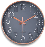 Orologio da Parete 12 Pollici (30 cm), Silenzioso, Quarzo, Grande, Rond, Moderno Minimalista per la Sala da Pranzo - Blu Scuro