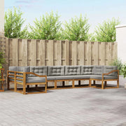 Set di divani da esterno 7 pcs Grigio Naturale e Chiaro