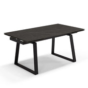 Tavolo allungabile da pranzo Pietra Nera 160x90 modello ATLAS fino a 240 CM per sala da pranzo, cucina e soggiorno, design moderno con top in grès ceramico