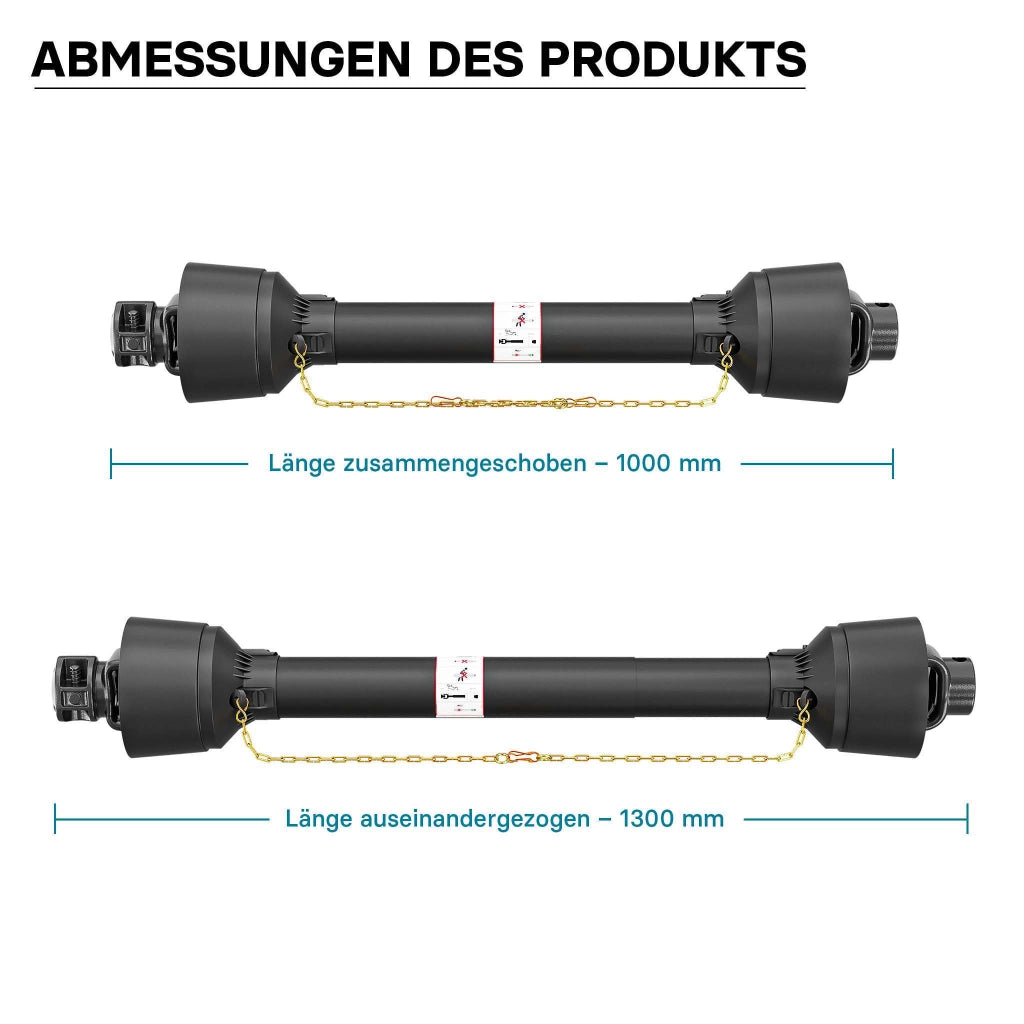 Albero cardanico T4 Giunto 1000-1100mm 460Nm 540rpm Cardano 40kW (55CV) 1 3/8" 6 denti 35mm rotondo