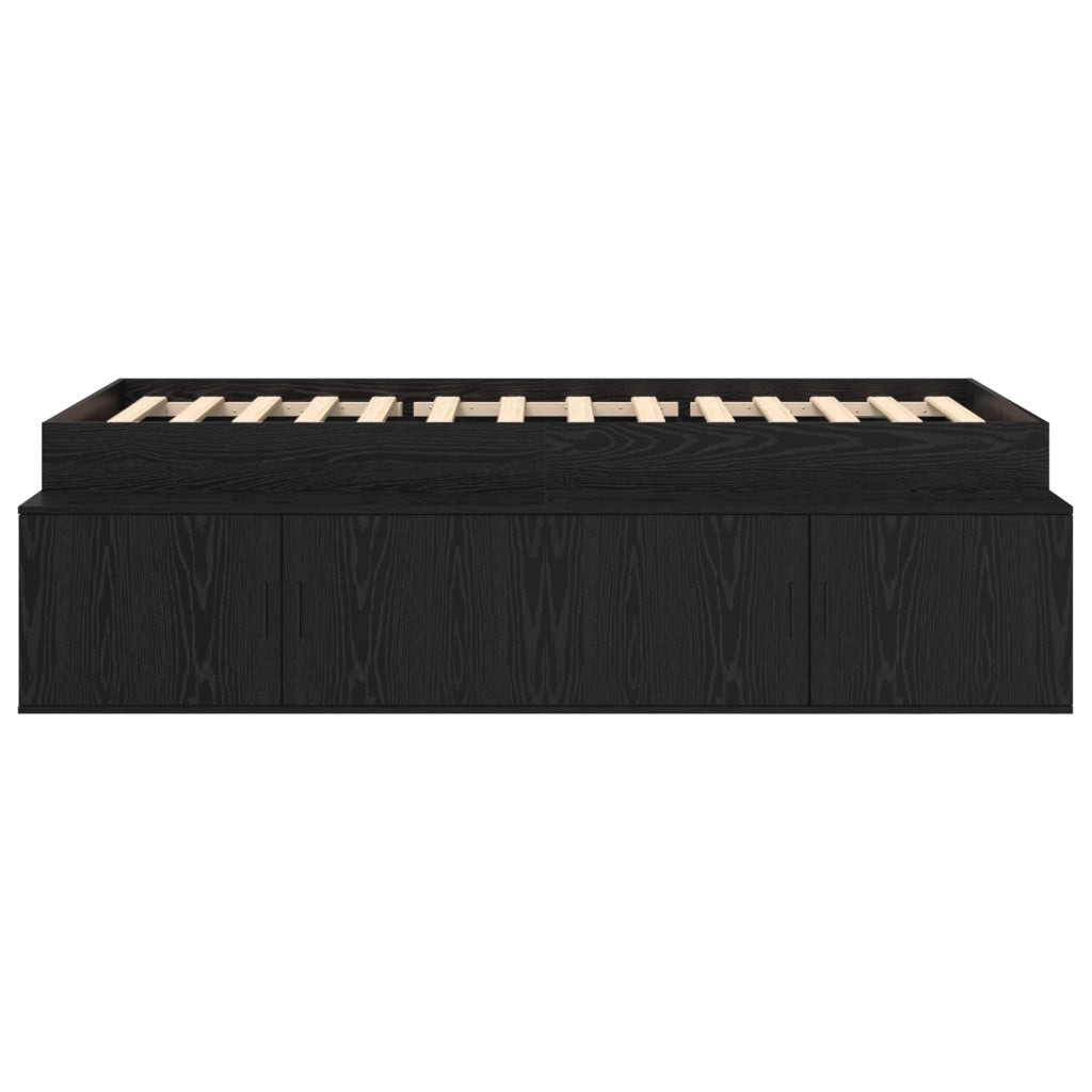 Struttura Letto Rovere Nero 90x200 cm