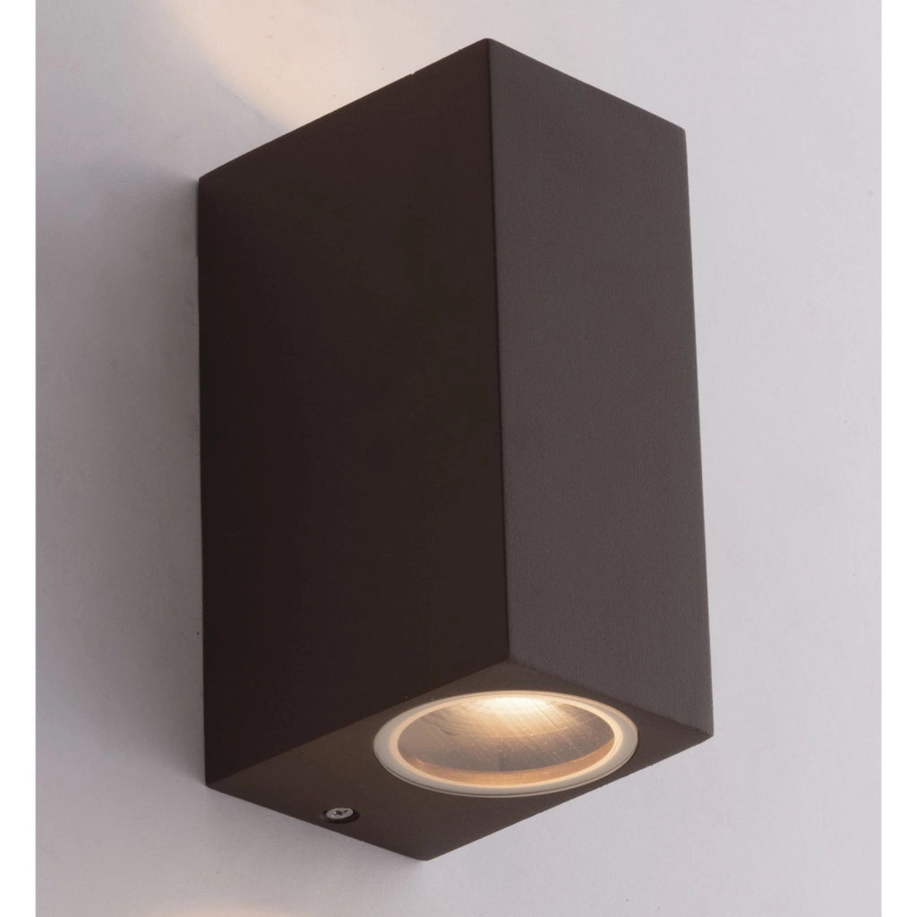 APPLIQUE BIEMISSIONE QUBO CORTEN 2 LUCI ATTACCO GU10 IP54 6,7X9,3X15,1CM