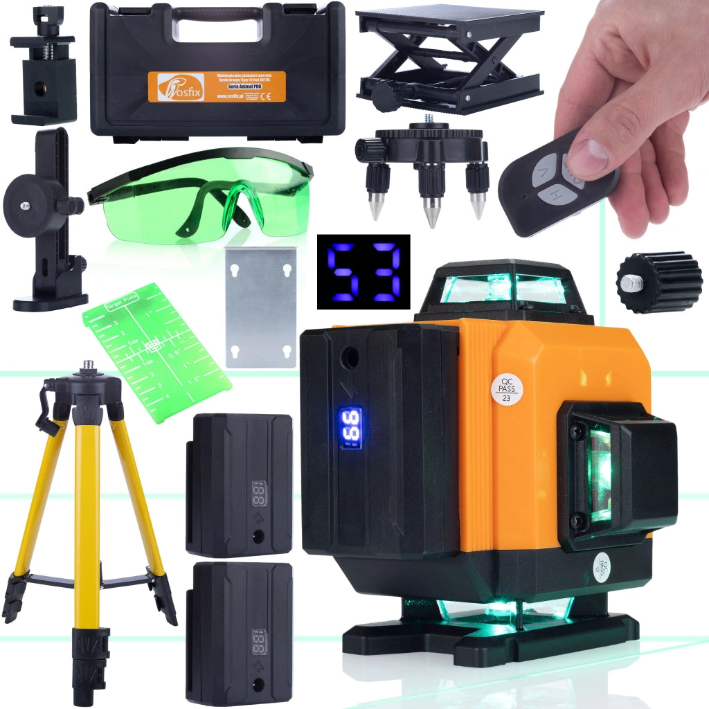 Livella Laser Rosfix Orange Tiger ROT16L – 16 Linee 3D, Autolivellante | IP54, 25m, 3500mAh