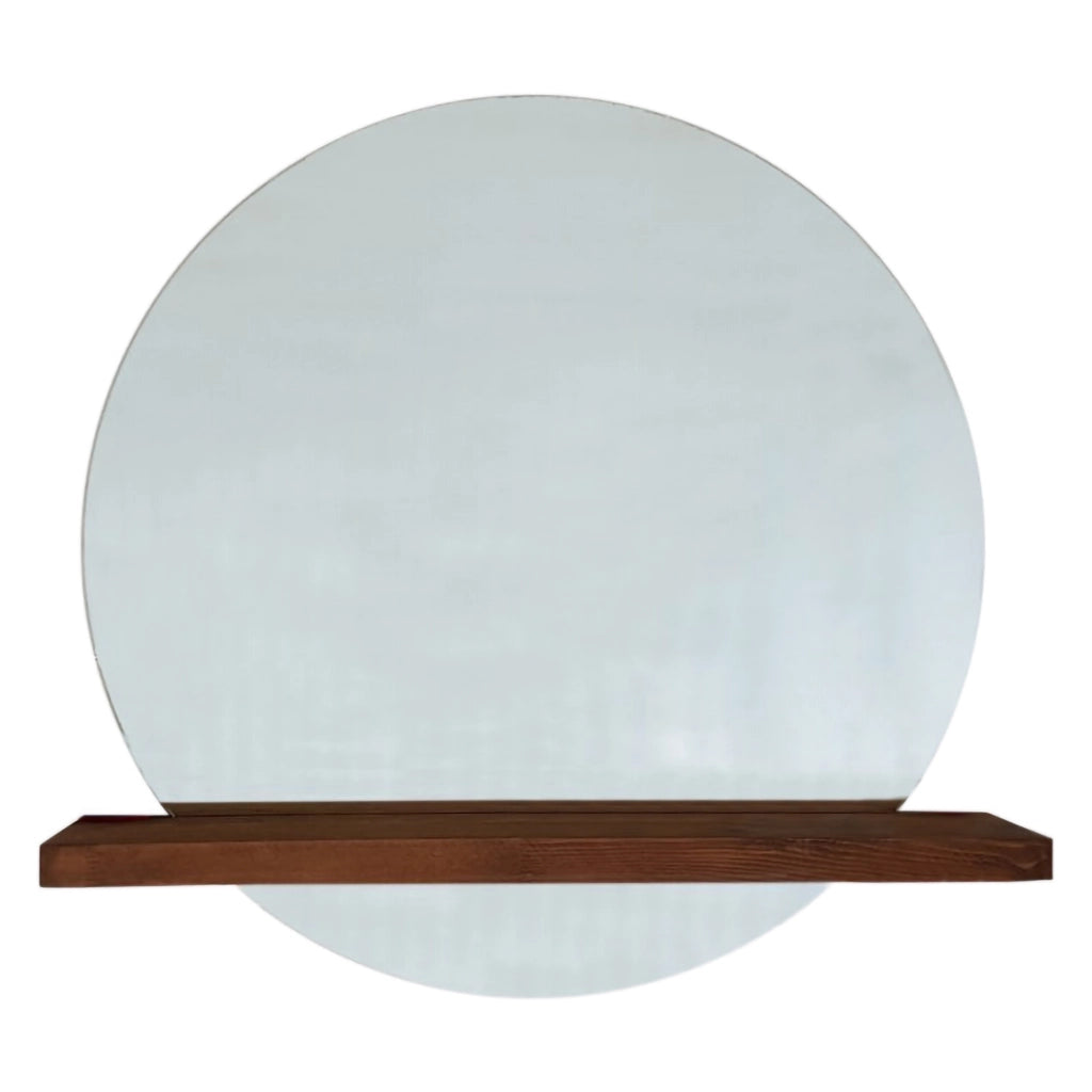 Spello, Specchio Mensola Inclusa, 70x70h cm Marrone Noce