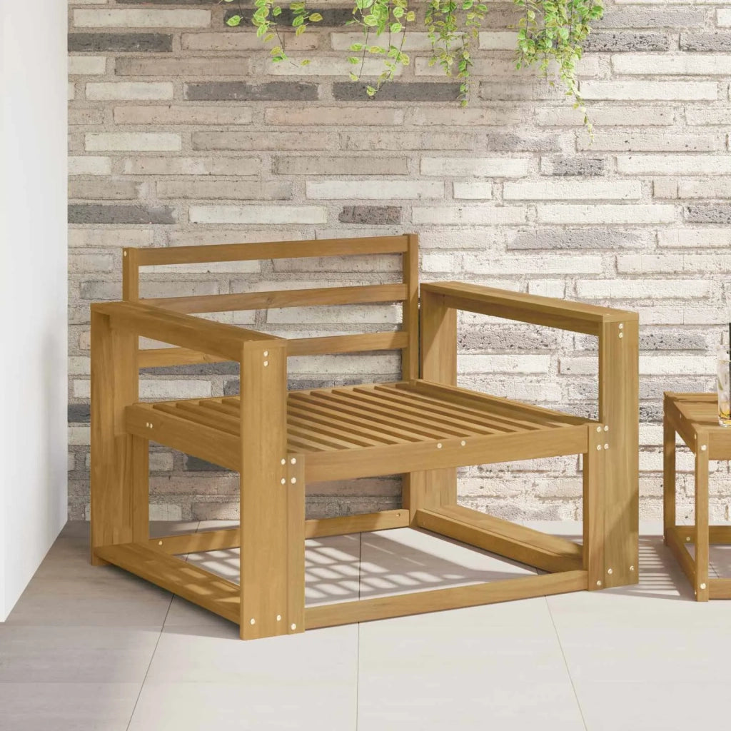 Divano centrale per esterno Legno di Acacia Massello Bianco