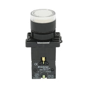 Pulsante indicatore LED bianco con resistenza integrata 1NO, 220V, LAY5 Breckner Germany
