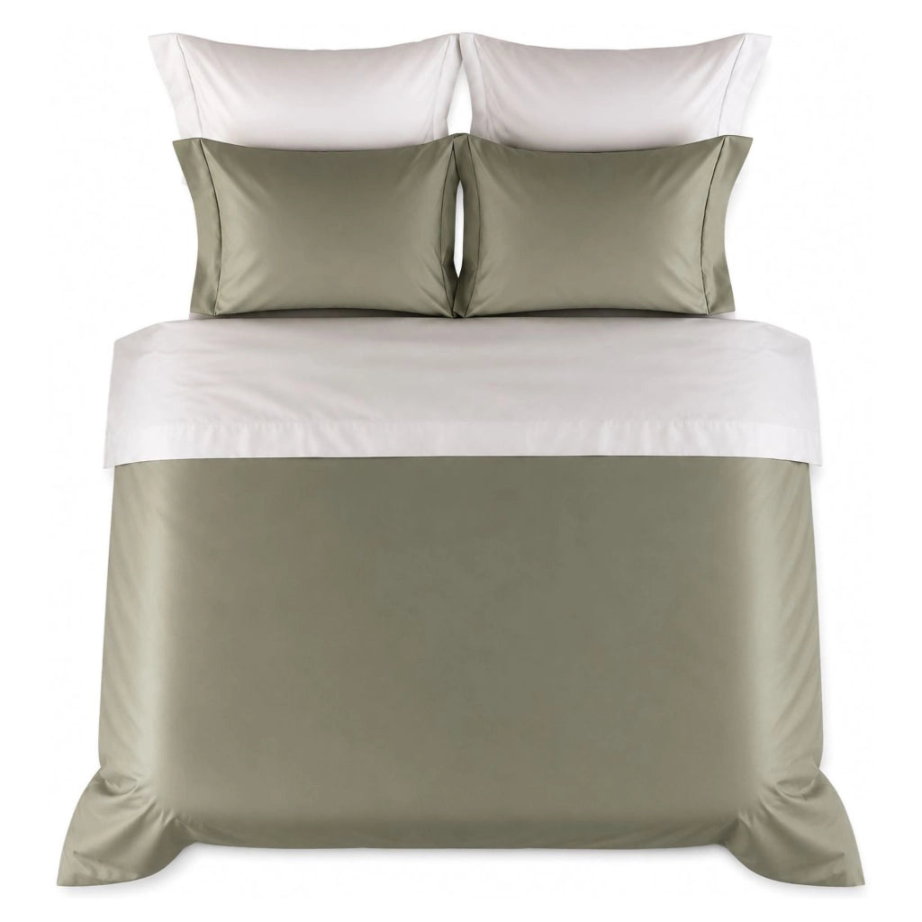 Rosirora, set Completo Letto Piazza e Mezza in Percalle, Verde