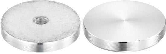 Adattatore circolare in alluminio per vetro 2 pezzi M10 x 50 mm - Accessorio di tavolo in alluminio