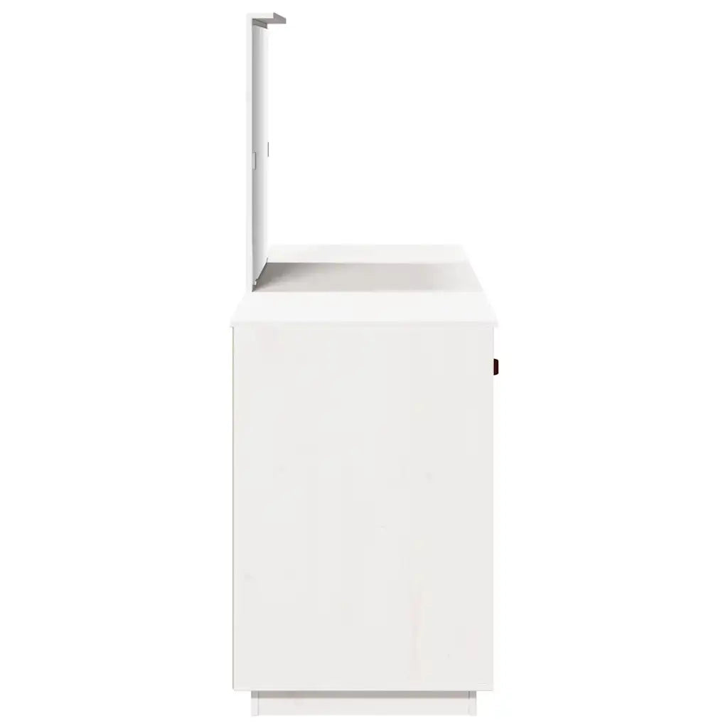 Set Toeletta con Specchio Bianco in Legno Massello di Pino cod mxl 65185