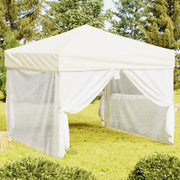 Tenda per Feste Pieghevole con Pareti Laterali-Tenda Gazebo Crema 3x3 m 116180