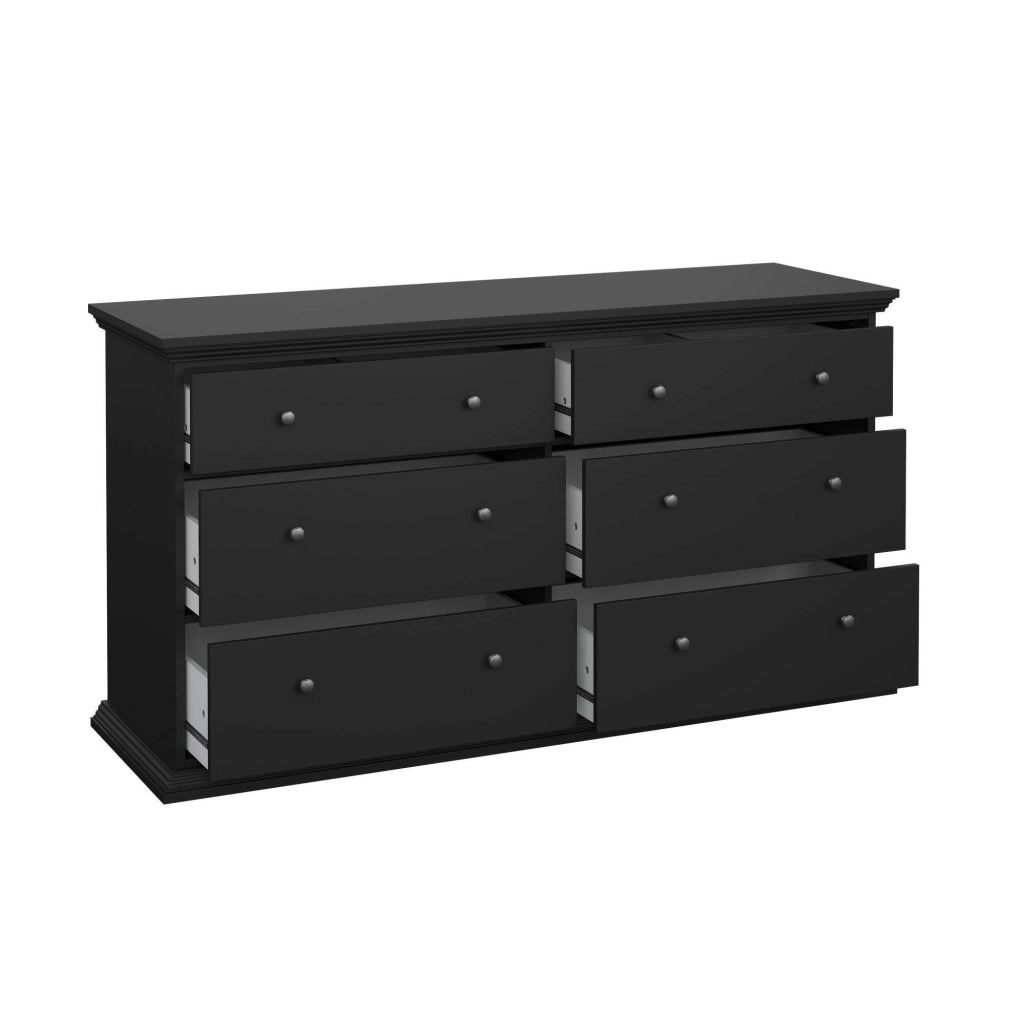 Credenza Hibaru, Buffet da soggiorno, Madia da salotto, Dispensa da cucina, 163x52 h88 cm, Nero